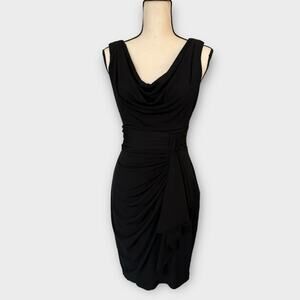 White House Black Market -  Black Sleeveless Draped Cowl Neckline Size 0